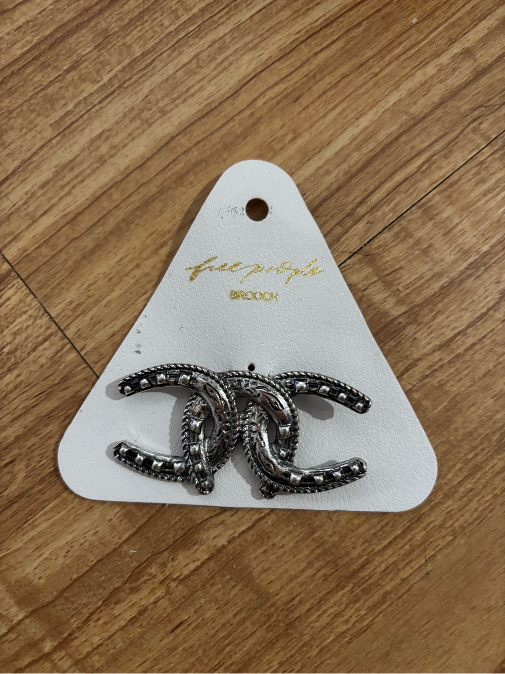 Free People silver-tone interlocking brooch